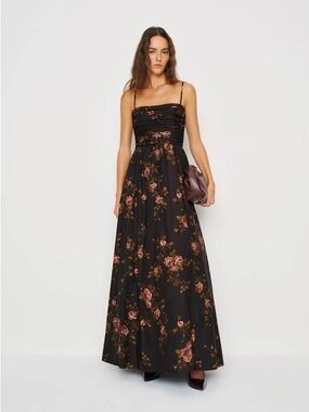 dress the population sidney a-line sheer lace floral appliqué gown Dress The Population Sidney Dress - White main image 1